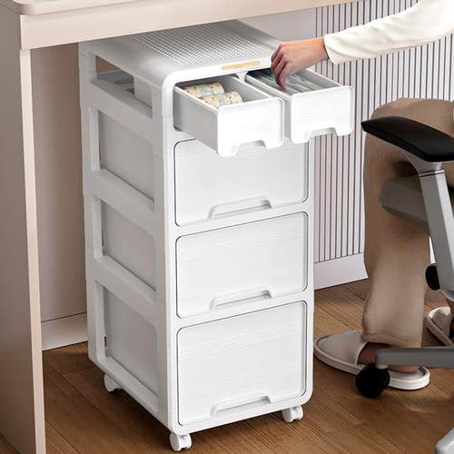 收纳柜抽屉式办公室桌下A4储物柜文件柜杂物可移动落地整理柜