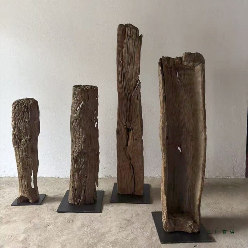 风化木摆件老木头朽木枯木摆件创意空间设计老木枯木摆件收藏装饰