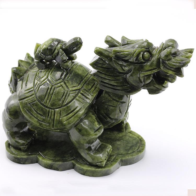 南玉龙龟母子龟摆件居家摆设摆件
