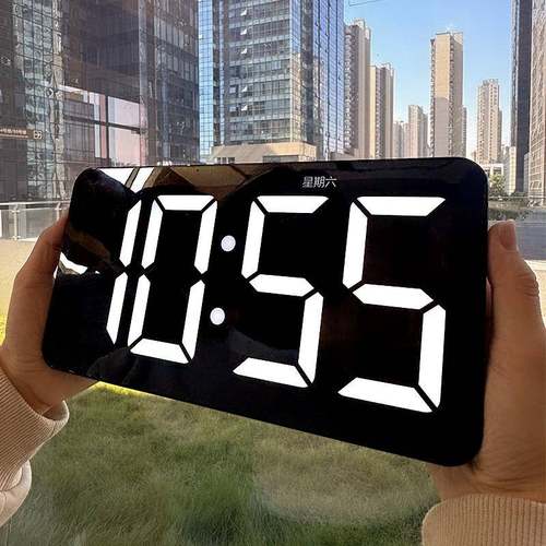 LED数字时钟电子挂墙时间显示电视柜座钟桌面摆台式钟表客厅挂钟