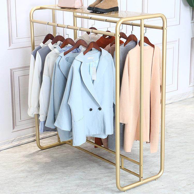 直销服装双排中岛架男女服装店中间挂衣架双杆儿童装展示架