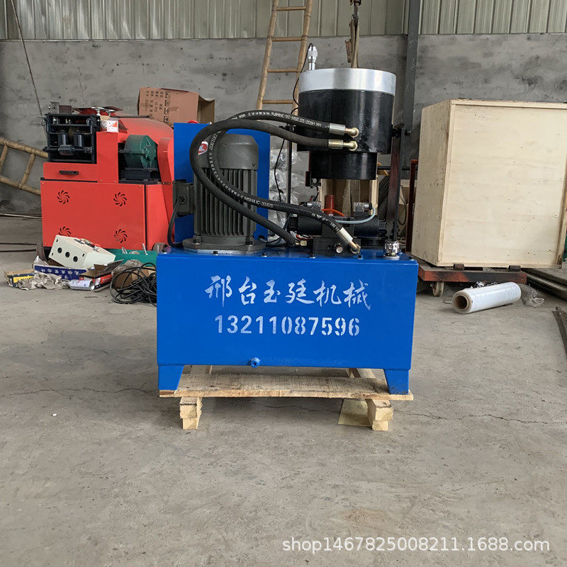 钢管缩管机小型液压电动脚手架大棚管接管机50管钢管锁头机厂家