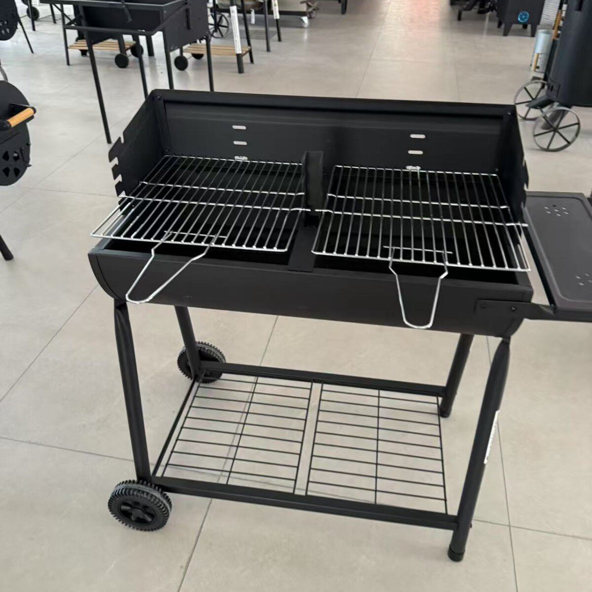 美式风户外不锈钢烧烤炉庭院便携推车烧烤架BBQ木炭大型烧烤用具