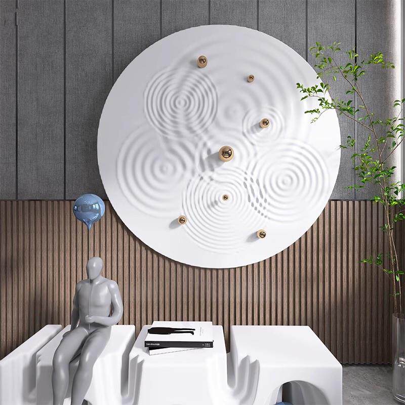 现代简约风格玄关书房壁饰立体圆形雕刻画客厅卧室装饰画过道挂画