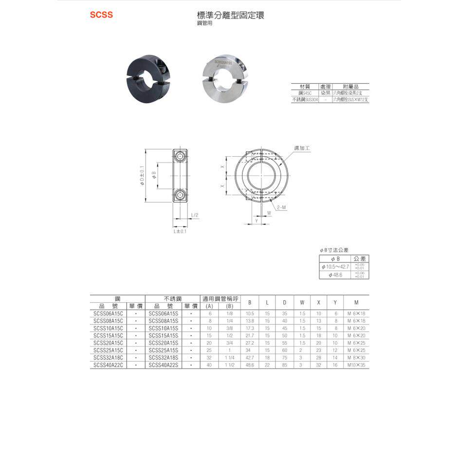 标准分离型固定环SCSS