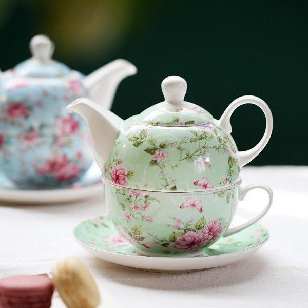 英式下午茶单人壶韩式子母壶一壶一杯一人饮茶壶茶具古典青花陶瓷,餐饮具,水具套装,淘宝优惠券,粉丝福利购,淘宝优惠卷