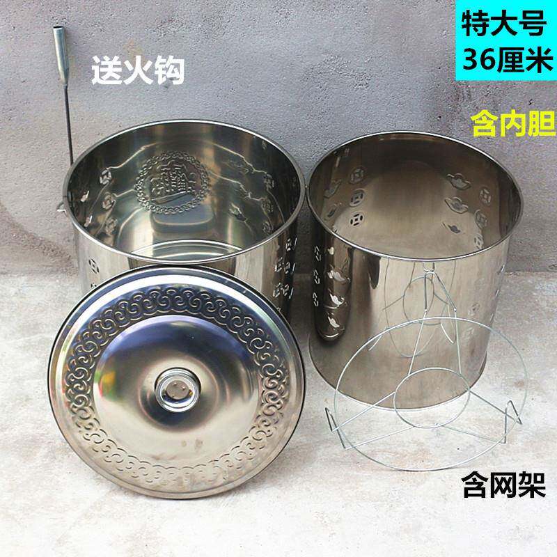 包邮特大号不锈钢烧纸桶家用化纸桶带盖桶银桶烧元宝金条黄纸桶