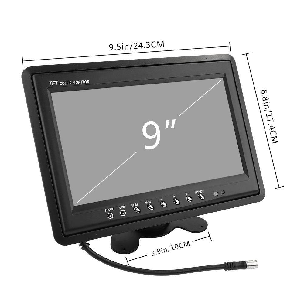 9寸高清台式车载显示器，两路视频输入，倒车优先，高清高亮