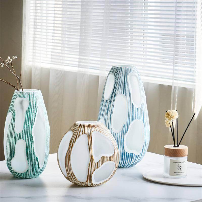 石纹琉璃花瓶高级感摆件轻奢高档法式客厅餐桌鲜花插花装饰品摆设,纺织面料/辅料/配套,纺织机械配件,淘宝优惠券,粉丝福利购,淘宝优惠卷