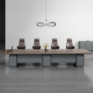 迪欧新款 桌长条大型会议台洽谈桌 现代简约灰色办公家具培训板式