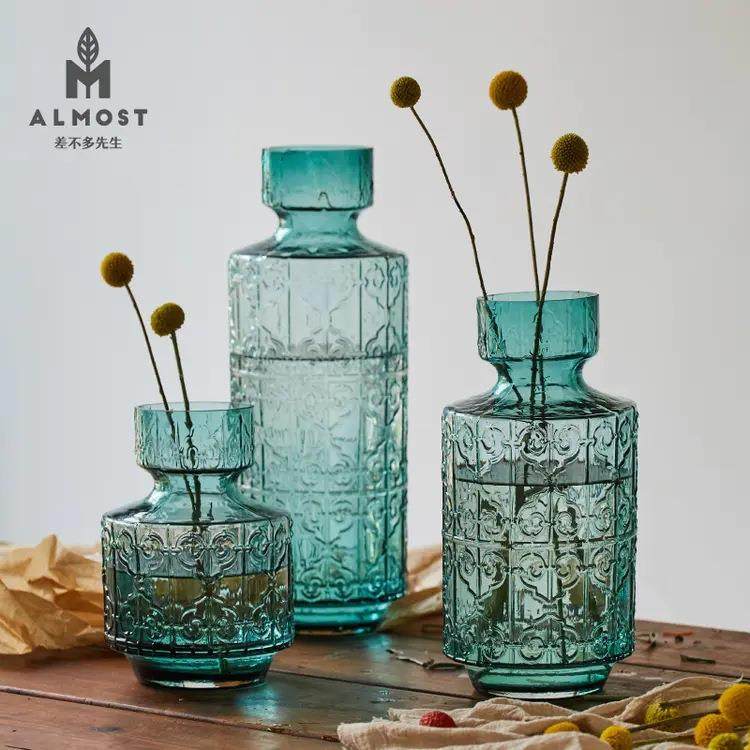 碧轩北欧创意浮雕玻璃花瓶摆件客厅落地插花花器家居玻璃工艺品,纺织面料/辅料/配套,纺织机械配件,淘宝优惠券,粉丝福利购,淘宝优惠卷