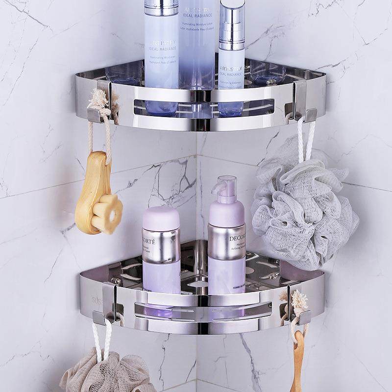 厕所转角架墙上304不锈钢浴室置物架三角架壁挂免打孔卫生间收纳,收纳整理,烫衣板及配件,淘宝优惠券,粉丝福利购,淘宝优惠卷