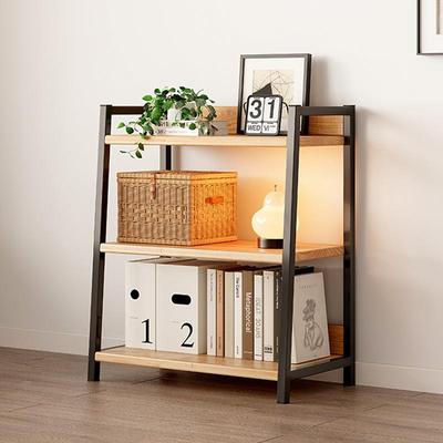 实木梯形置物架落地多层收纳架高级感矮书架家用客厅靠墙小货架子