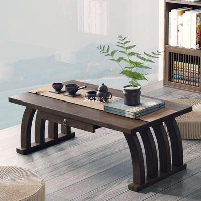 中式飘窗小茶几榻榻米简约窗台阳台楠竹茶桌矮桌地毯小型桌子坐地