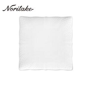 Noritake则武cherblanc浮雕白色方盘家用餐具餐盘创意菜盘西餐盘