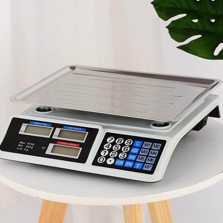 英文电子计价秤电子台秤商用电子称水果蔬菜厨房秤30kg/40kg
