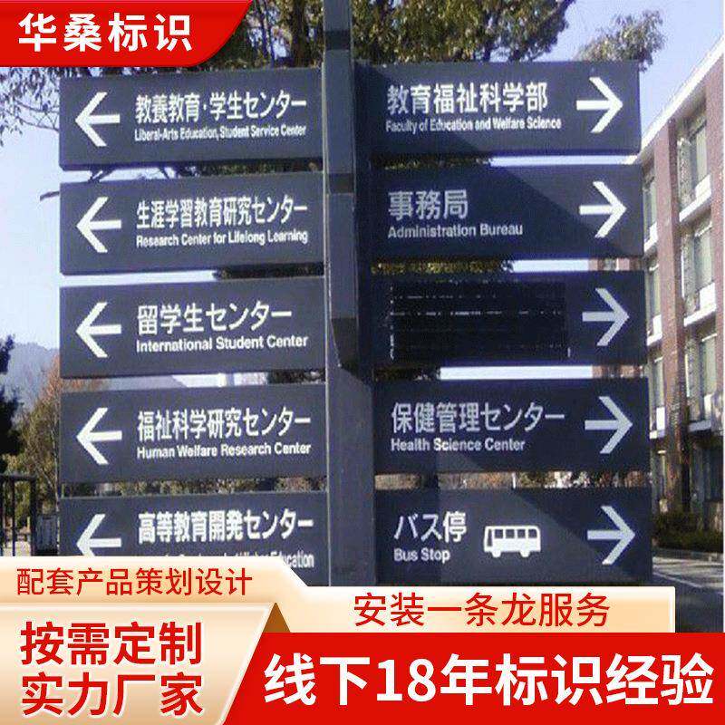 标识设计制作校园标识导向指示牌落地标识立式导向牌吊牌