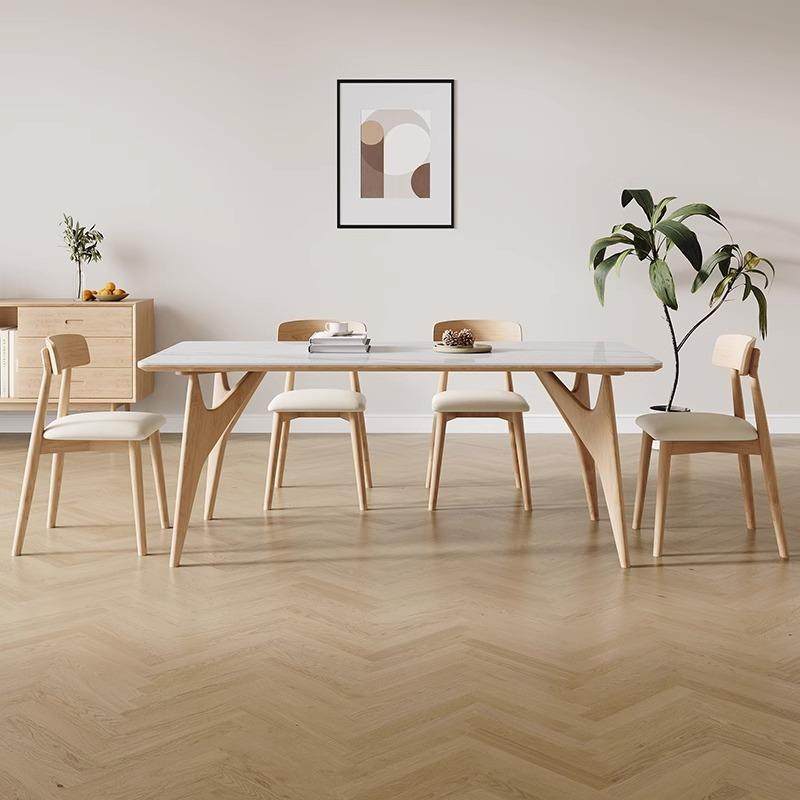 奶油风格原木色岩板餐桌现代轻奢长方形实木餐桌组合家用餐厅饭桌,智能设备,其他智能设备,淘宝优惠券,粉丝福利购,淘宝优惠卷