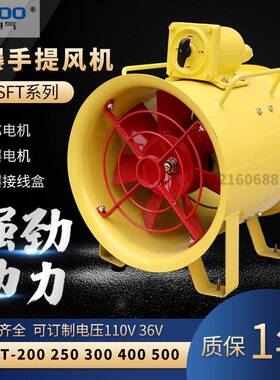 顶卓BSFT-250300400500防爆手提通风机抽风送风两用移动风机