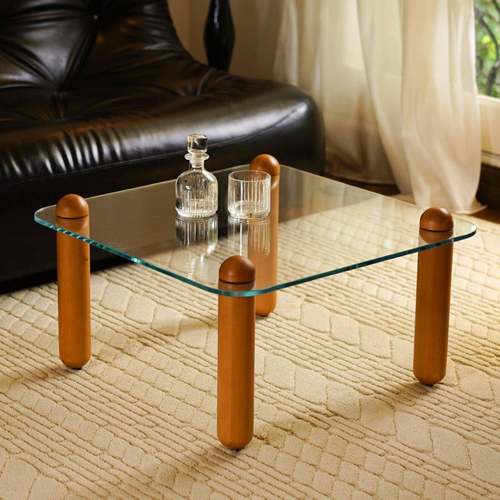 极简客厅玻璃茶几家用现代简约实木大象茶几日式诧寂风茶几桌