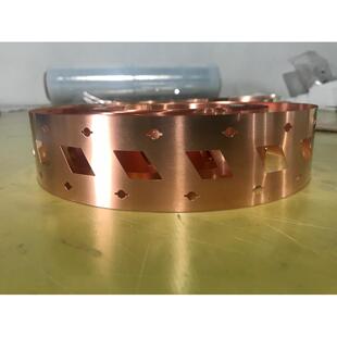 32650螺柱电池连接片铜连接片T2紫铜0.2*43.2*32.5无支架款