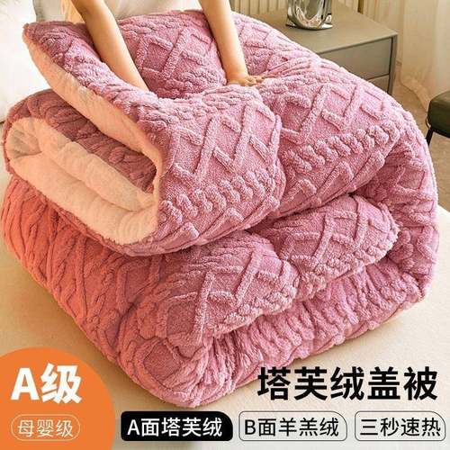 超软塔芙绒被子冬被加厚保暖双面绒棉被双人家用特厚被芯学生宿舍
