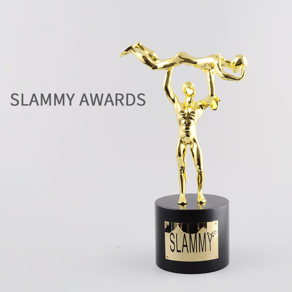 创意镀金小金人奖杯订 做金属奖杯定 制做SLAMMY AWARDS摔跤比赛
