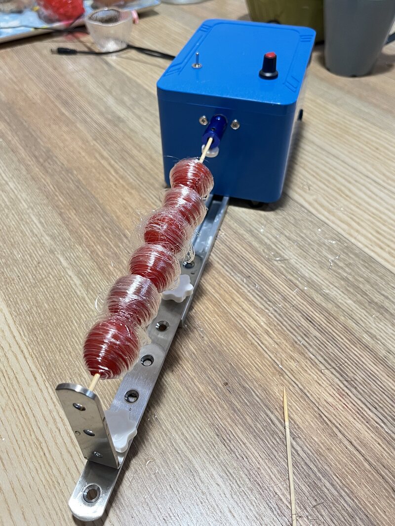 创意糖葫芦制作拉丝机长串全套设备拉丝机器自动缠丝旋转机绕糖丝