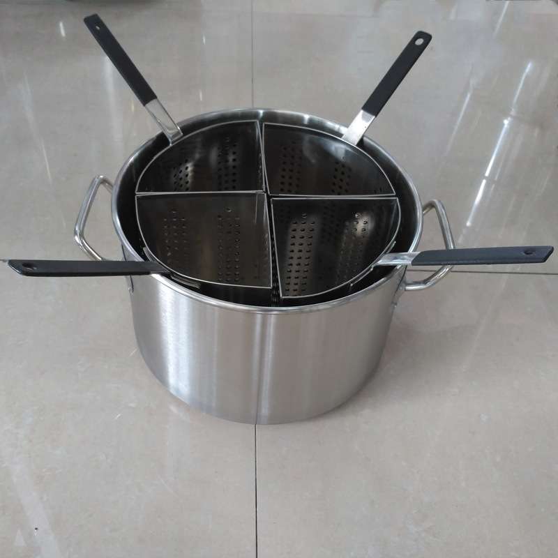 不锈钢复合底灼面锅灼面格麻辣烫涮肉锅烫面煲复合底锅锅口卷圆边