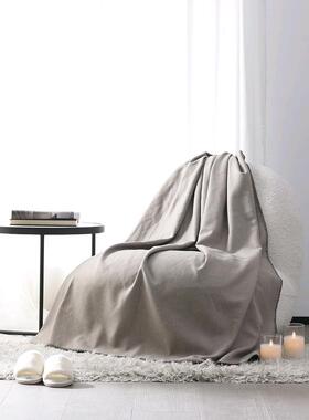 灰色现代简约搭毯床尾巾沙发床上装饰毯酒店民宿样板间售楼部软装