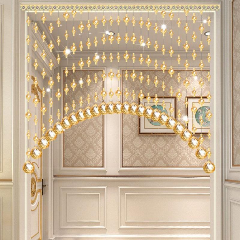 水晶珠帘帘子卫生间网红门帘挂帘隔断玄关餐厅客厅卧室阳台免打孔