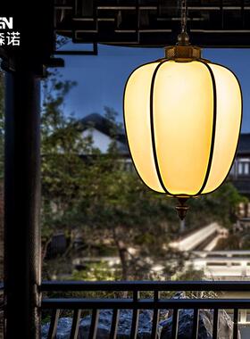 工厂现货供应新中式铝合金户外防水云石别墅大门装饰云石吊灯