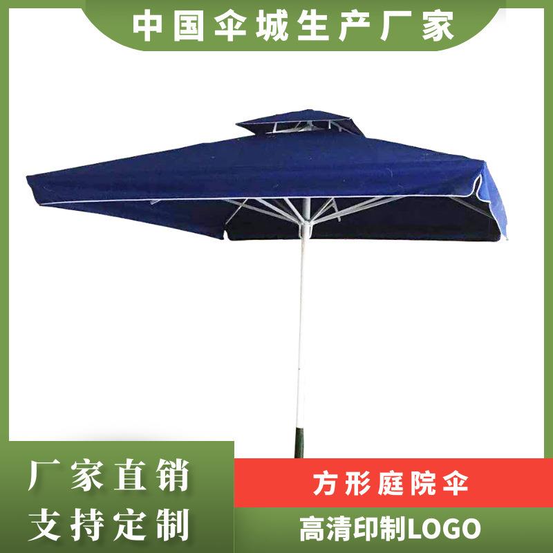 户外遮阳伞方形弹簧手推别墅庭院伞花园商铺咖啡吧防晒露台休闲