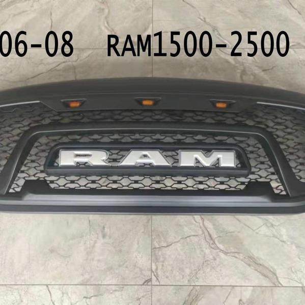 适用06-08年道奇公羊RAM1500RAM2500改装叛逆者中网带LED灯前脸
