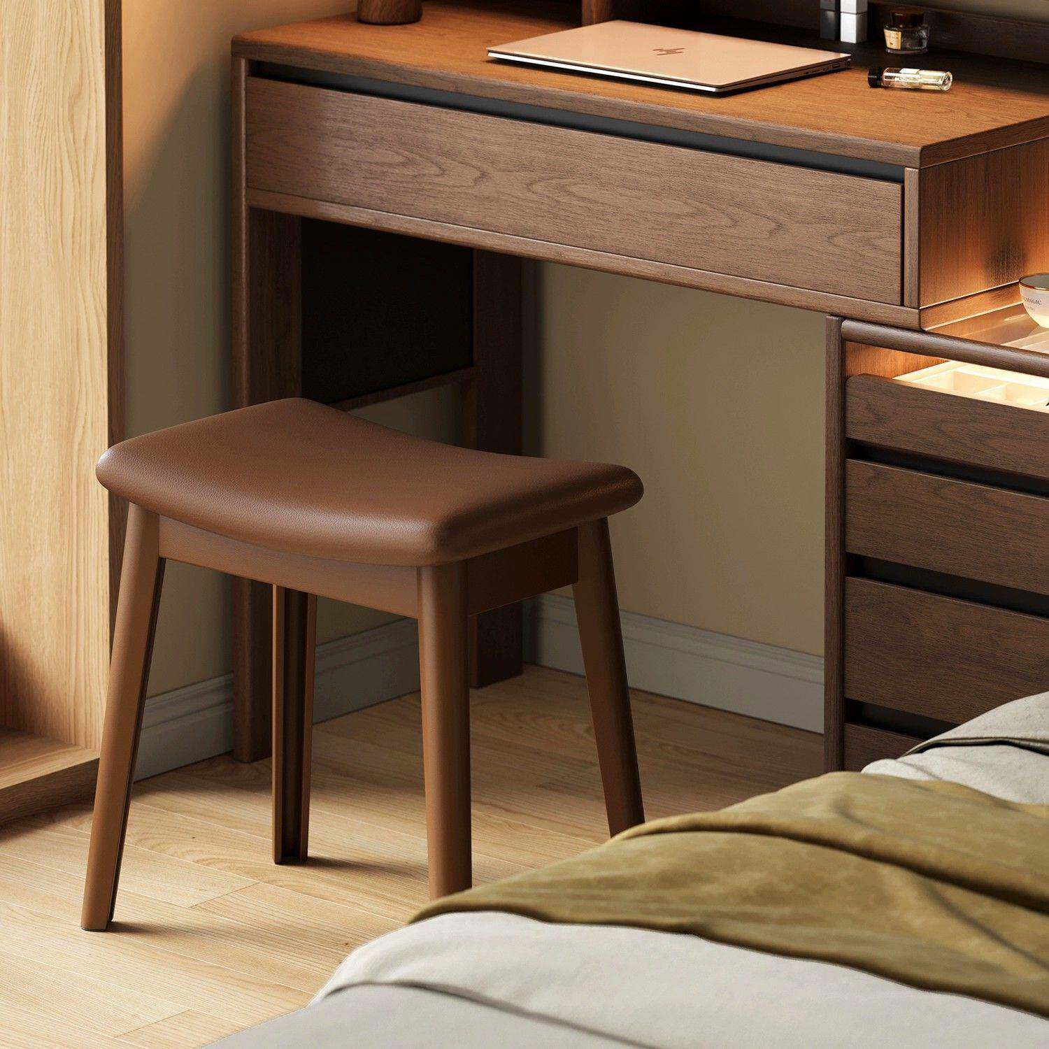 轻奢高级感主卧凳子马鞍凳化妆凳女生卧室梳妆台椅子加厚软包板凳