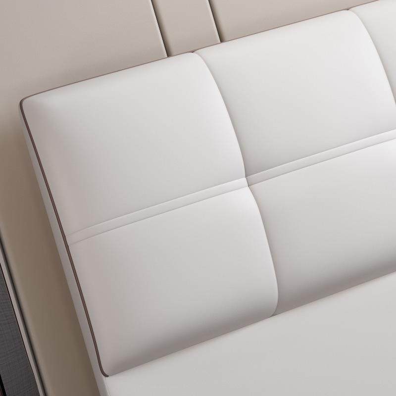 床头板软包单买新款靠背实木双人科技布轻奢简约现代落地床头