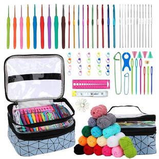 热卖款钩针工具包软柄钩针铝钩针彩色毛线钩针配件收纳包