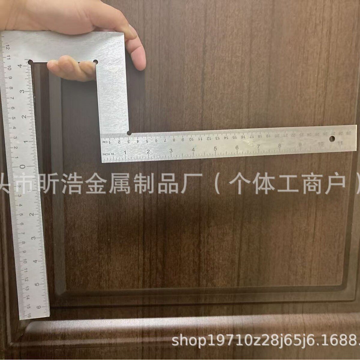 轮毂直角度拐尺量角器弓形不锈钢公英制一体刻度法兰角尺300X300