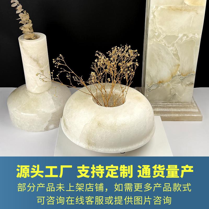 简约轻奢大理石云石花瓶花器桌面装饰摆件高档多功能家居创意摆设