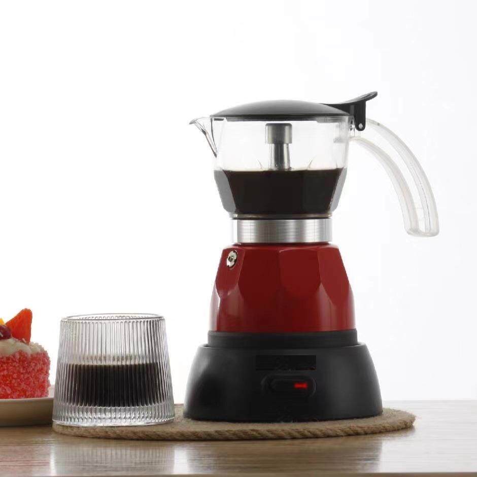 2024新款电动铝制摩卡壶 意式咖啡壶 插电煮咖啡 欧插 3杯150ml