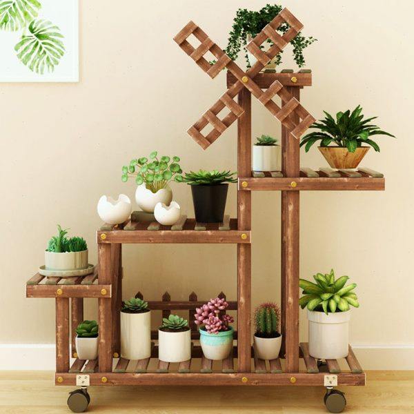 客厅实木花架子室内多层落地式阳台置物架多肉绿萝植物摆放花盆架,收纳整理,阳台置物架,淘宝优惠券,粉丝福利购,淘宝优惠卷