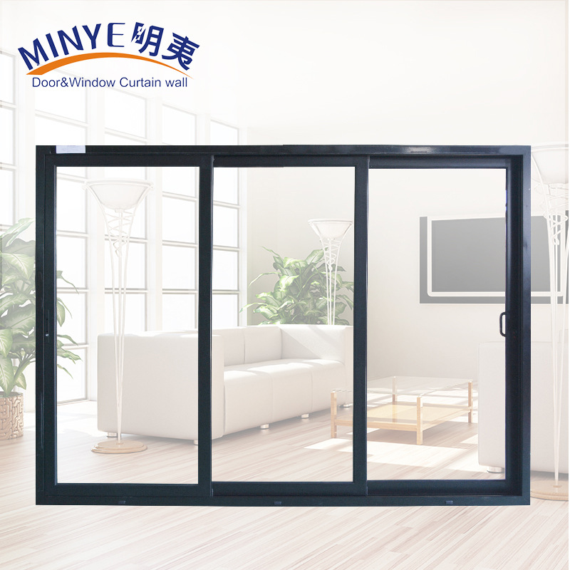 上海厂家铝合金型材推拉门家用厨房三联动推拉门隔音隔热平轨移门