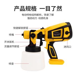 厂家新款 电喷枪电喷枪高压喷ASR动漆便携乳胶漆油枪漆可拆卸 锂式