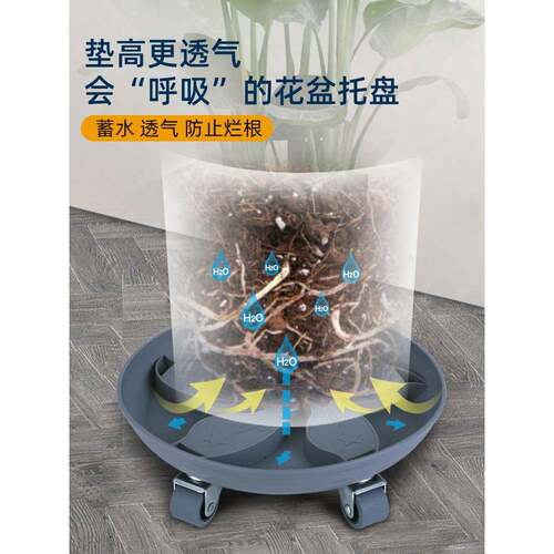 透气接可移花盆ltao1002托动盘带轮底座滚轮大号特大号万向轮盆栽