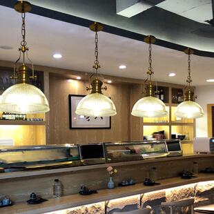 莫丹半古圆吊灯复工业HEU个性意吧台火风锅店单头奶茶店灯创具