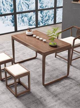 新中式实简木茶桌现代约台茶桌禅意家用阳小户型客厅茶桌椅LVI组