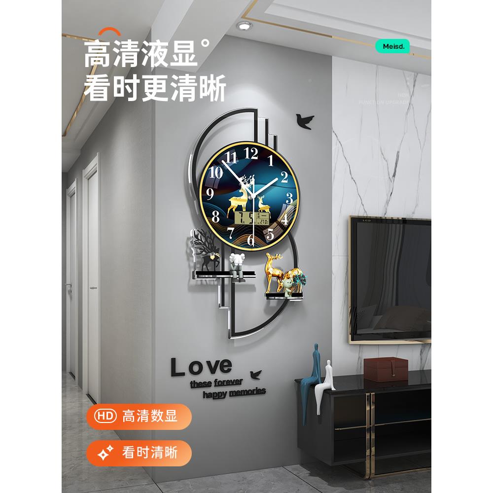 ??静音钟表挂钟客厅家用尚023新款现简时约轻奢2创意大acy1061气