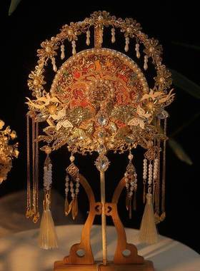 式团LukU1oXC扇秀新禾娘结婚礼出中工喜品扇材料包古风成扇子