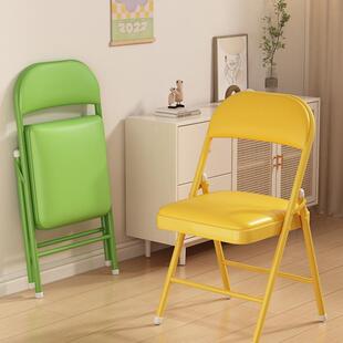 折叠易凳子出NBM房简椅子宿舍大学生电脑椅椅小户型便餐携款靠背