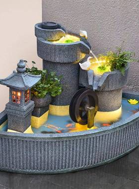 户皇礼庭院花园别墅造外假山循环流水摆件鱼水池tb-73777装饰景新